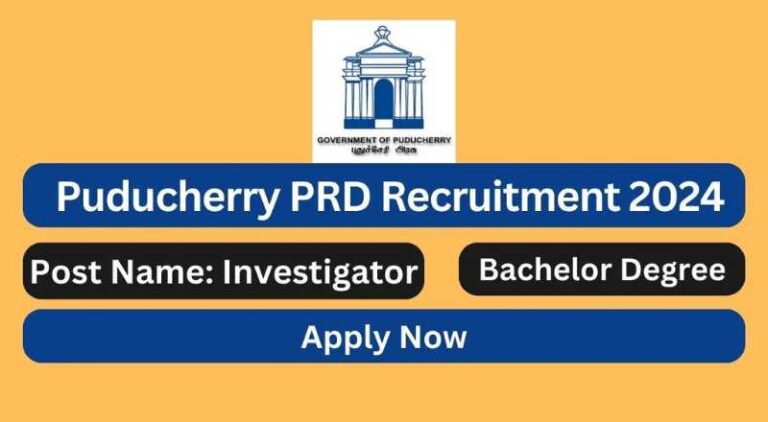 Puducherry PRD Recruitment 2024