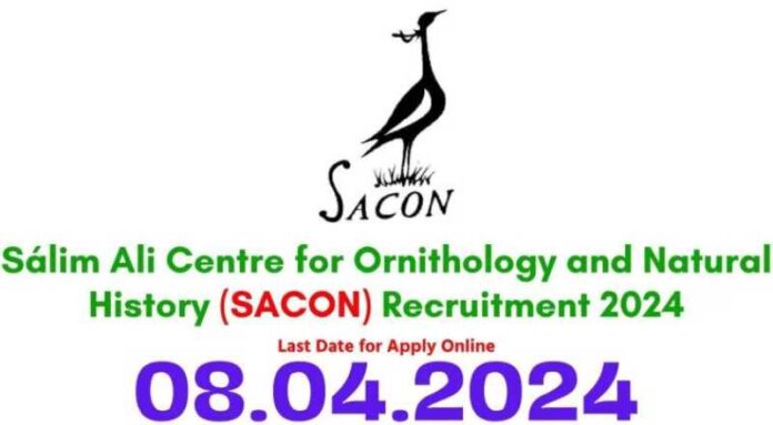SACON Coimbatore Recruitment 2024
