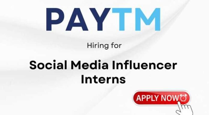 Paytm Social Media Influencer Job 2024