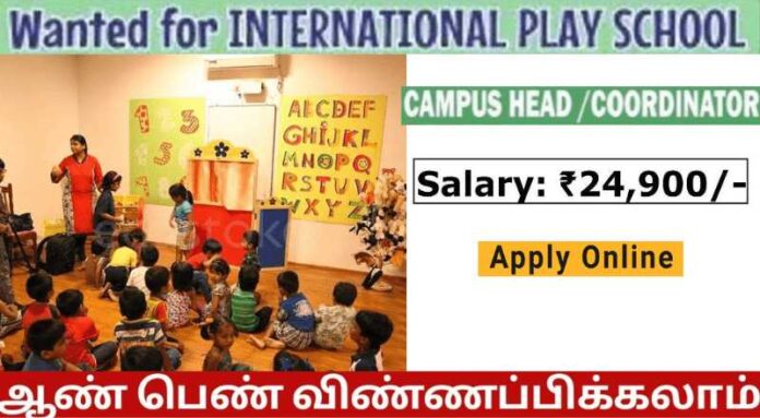 International Play School Coordinator Job 2024