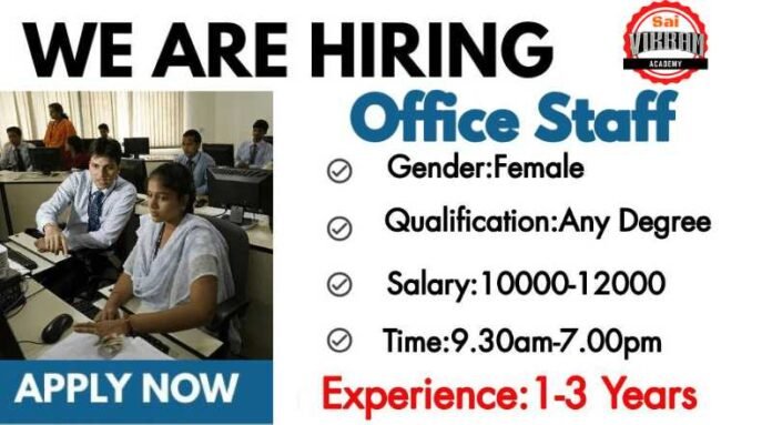 Office Staff Job 2024