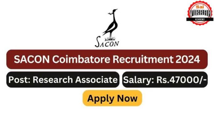 SACON Coimbatore Recruitment 2024