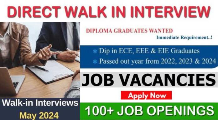 Direct Walk In Interview Job 2024