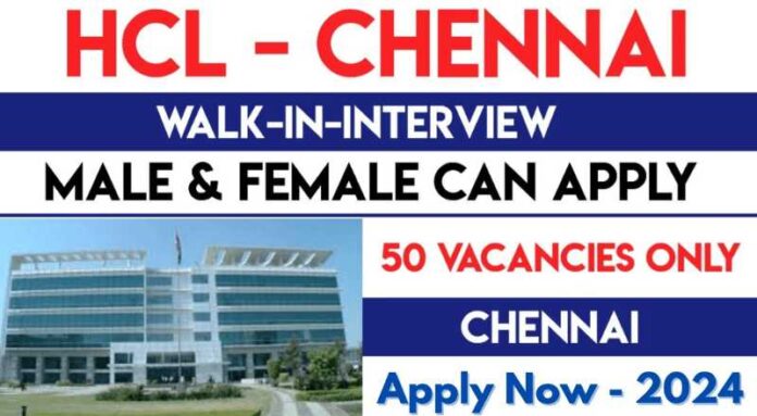 HCL Tech Walk in Interview Job 2024