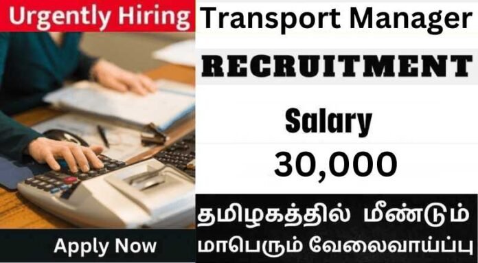 Transport Manager Job 2024