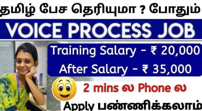 Tamil Voice Process Executive Job 2024