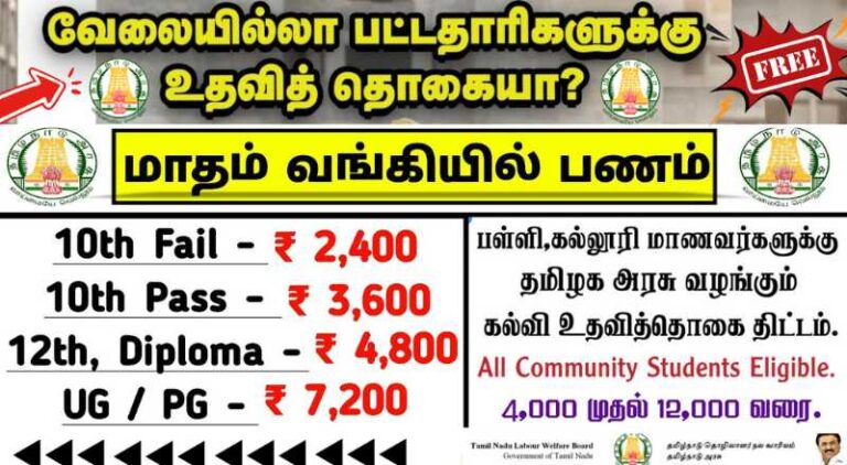 Tamil Nadu Youth Unemployment Scholarship Scheme 2025