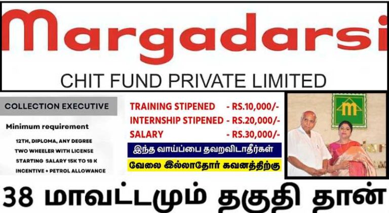Margadarsi Chits Collection Executive Jobs in Chennai
