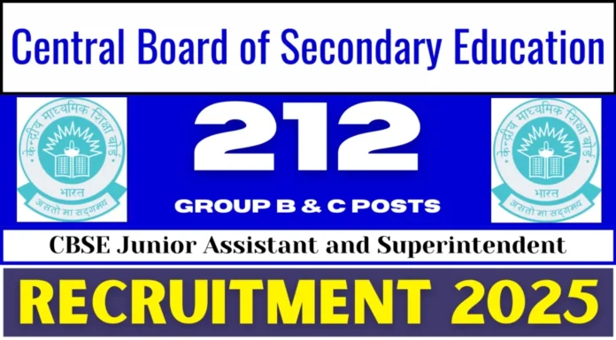 CBSE Group B and C Recruitment 2025