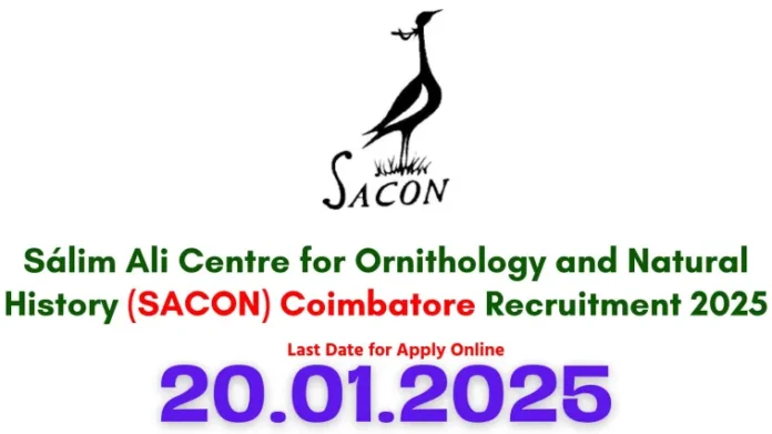 SACON Coimbatore Recruitment 2025