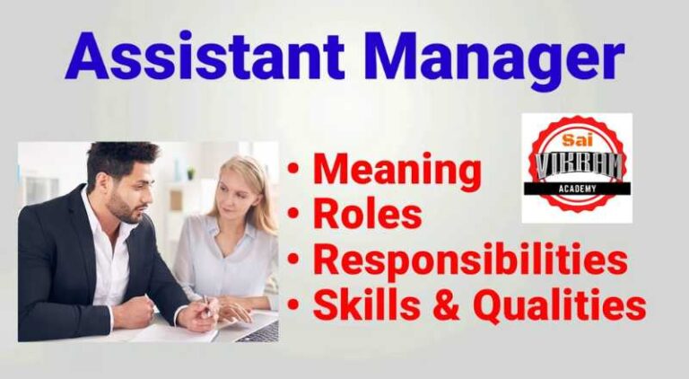 Assistant Manager Job In Chennai